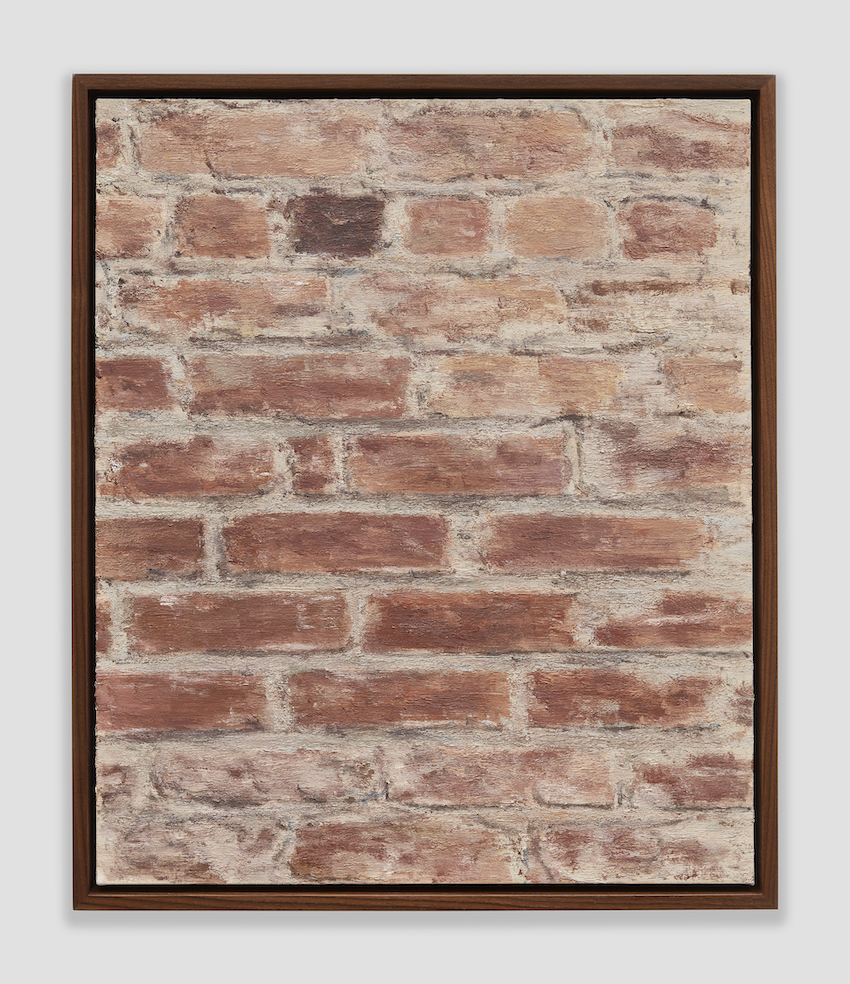 <i>Bricks 1</i>, 2024. Oil on linen, 24 x 20 x 1 1/4 in (61 x 50.8 x 3 cm)